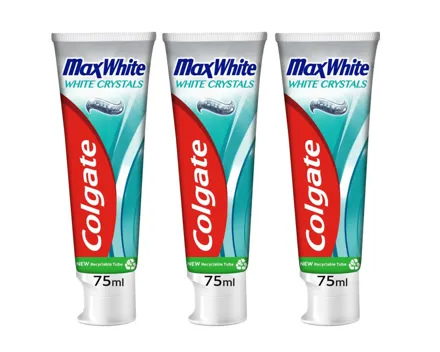 Colgate Max White White Crystals Zahnpasta 3x 75ml