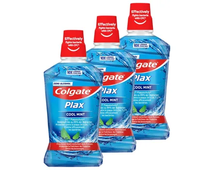 Colgate Plax Cool Mint Mundspülung ohne Alkohol 3x 500ml