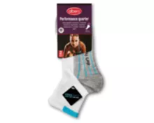 Coop Damen Quarters Performance Socken, weiss/hellgrau, 35–41, 2 Paar