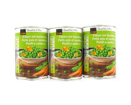Coop Erbsen & Karotten fein 3x260g