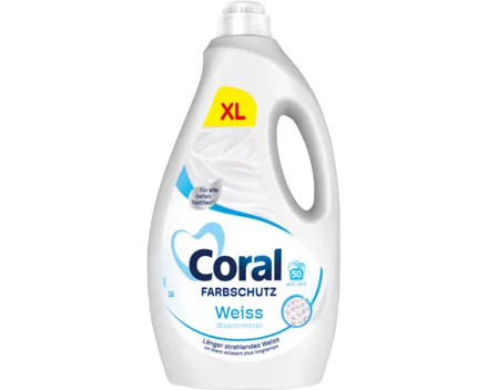 Coral Flüssig-Waschmittel Optimal Weiss 50 Waschgänge