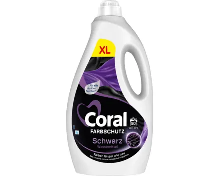 Coral Flüssig-Waschmittel Schwarz 50 Waschgänge