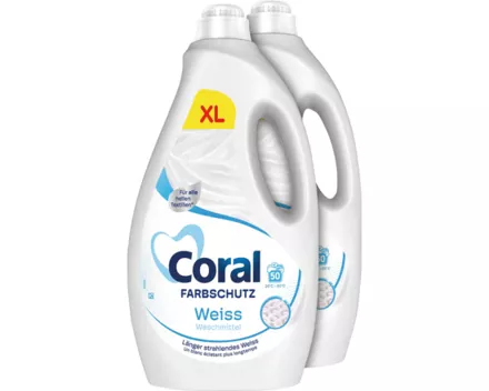 Coral Flüssigwaschmittel Weiss+ 2 x 50 Waschgänge