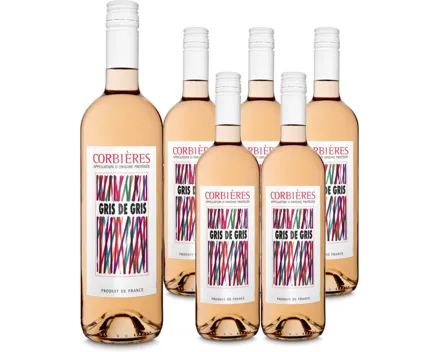 Corbières AOP Rosé Gris de Gris 6x 75cl (2024) – Roséwein, Frankreich (0.75l)