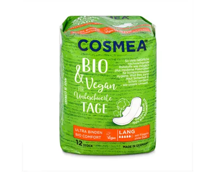 Cosmea Bio Ultra Binden Lang Flügel 12 Stück