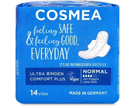 Cosmea Ultra Binden Normal mit Flügel 14 Stück
