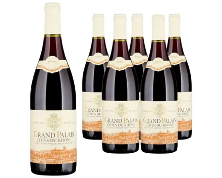 Côtes-du-Rhône AOC Grand Palais 6x 75cl (2024) – Rotwein, Frankreich (0.75l)