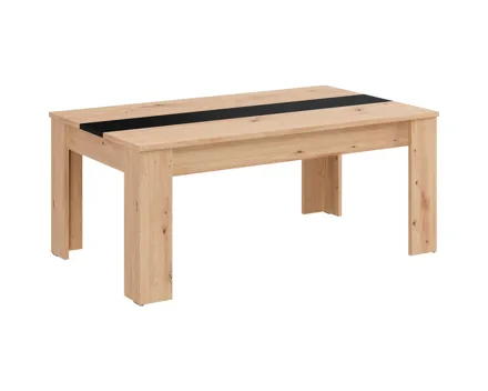 Couchtisch Martin, Dekor Eiche Artisan / Schwarz, 112 x 46,5 x 65,5 cm
