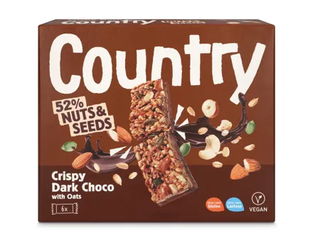 Country Nuts&Seeds Crunchy Dark Choco 6x30g