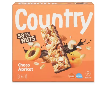 Country Riegel Nuts Aprikose Schoko 6x30g