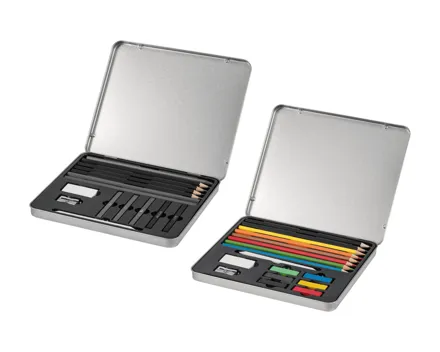 Crelando Buntstifte-Zeichenset, 17-tlg. Skizzier- und Zeichen-Set, 15-tlg.