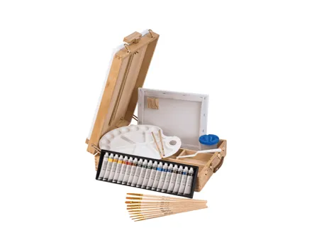 Crelando Koffer-Tischstaffelei, 52-tlg.