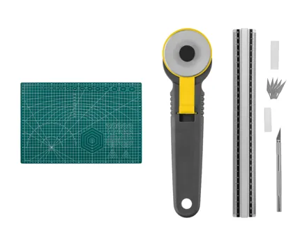 Crelando® Schneidunterlage/Schneidemesser mit Lineal/Rollschneider