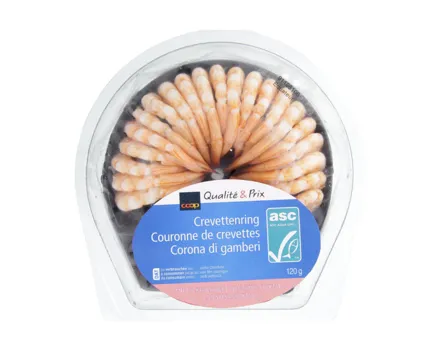 Crevettenring ASC gekocht mit Cocktailsauce