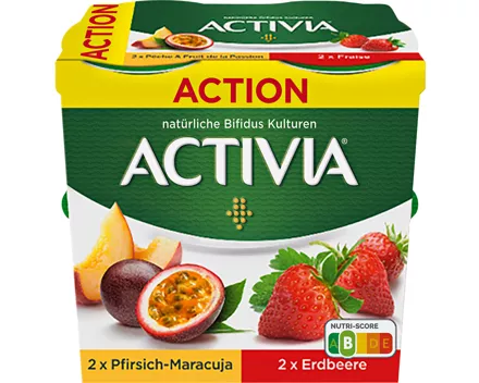 Danone Activia Joghurt Erdbeere / Pfirsich & Maracuja