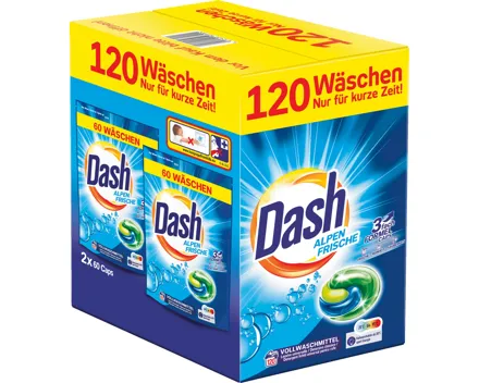Dash Caps Waschmittel Alpen Frische 2 x 60 Waschgänge
