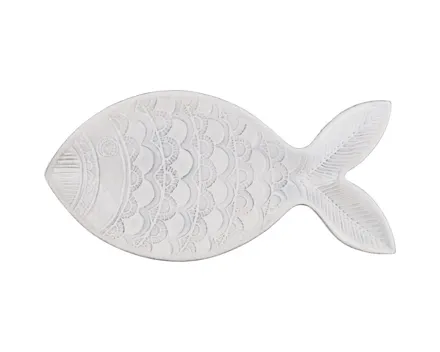 Dekoschale Fisch weiss