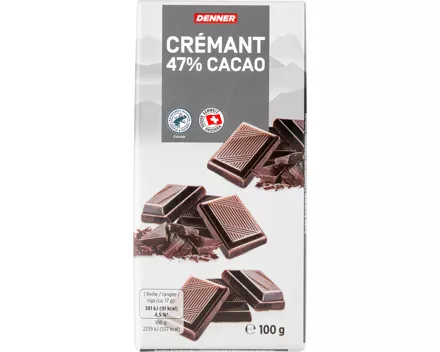 Denner Tafelschokolade Crémant 47% Cacao