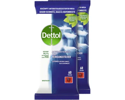 Dettol Bad Reinigungstücher 2 x 60 Tücher