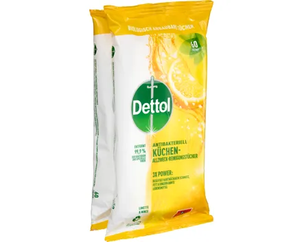 Dettol Küche antibakterielle Allzweckreinigungstücher Limette & Minze