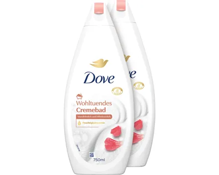 Dove Pflegendes Cremebad Mandelmilch & Hibiskusduft 2 x 750 ml