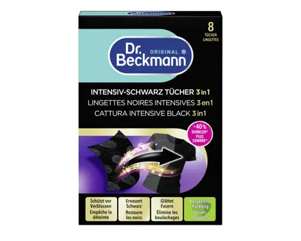 Dr.Beckmann Intensiv Schwarz Tücher 8 Stück