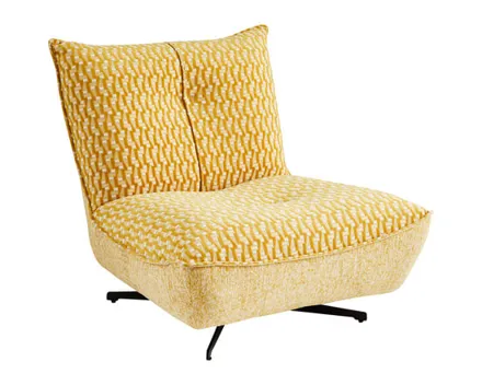 Drehsessel Loki Stoff senfgelb