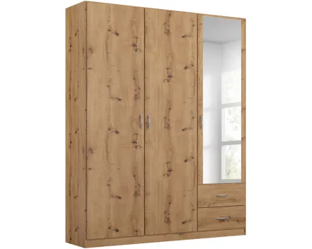 Drehtürenschrank Case Dekor-Druck Eiche Artisan 136 x 197 x 54 cm, mit Spiegel