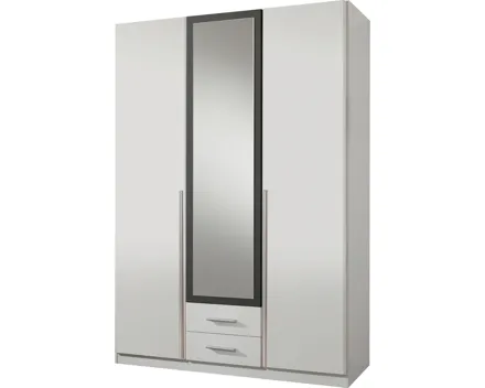 Drehtürenschrank Kuga 3-türig, weiss/graphit