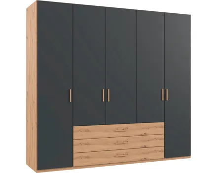 Drehtürenschrank Marcus Dekor grafit 225 x 208 x 58 cm