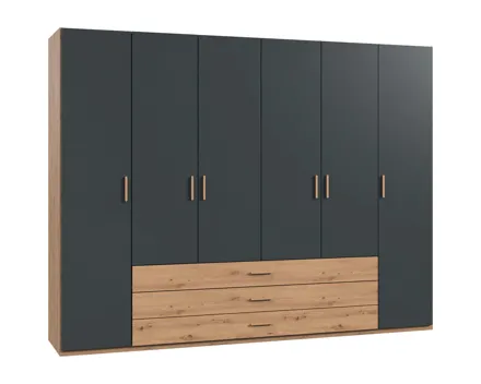 Drehtürenschrank Marcus Dekor grafit 270 x 208 x 58 cm