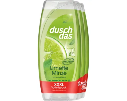 Duschdas Duschgel Limette & Minze 3 x 225 ml