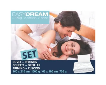 Easy Dream Set Duvet mit Pfulmen 2-teilig, 160 x 210 cm und 65 x 100 cm