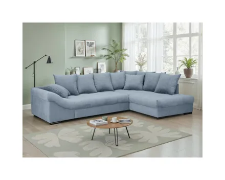 Ecksofa Baccara Stoff Bora Jeans, Recamiere rechts