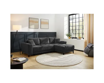Ecksofa Bea Stoff Chenille anthrazit