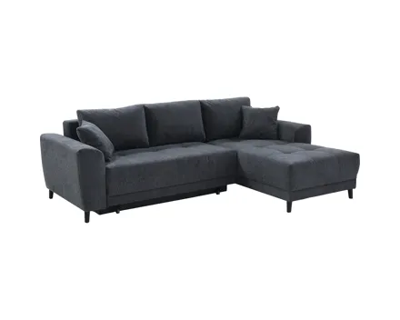 Ecksofa Bea Stoff Chenille anthrazit