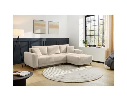 Ecksofa Bea Stoff Chenille beige