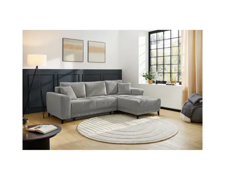 Ecksofa Bea Stoff Chenille grau