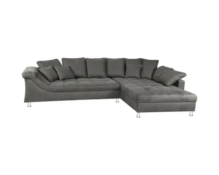 Ecksofa Calgary Microfaser graphit, Recamière rechts