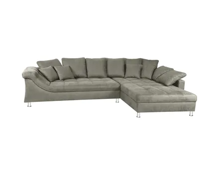 Ecksofa Calgary Microfaser taupe, Recamière rechts