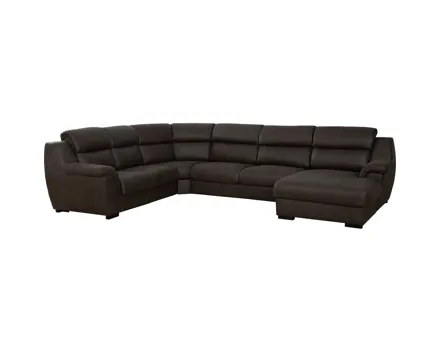 Ecksofa Danny, Microfaser anthrazit, Ottomane rechts, Bettfunktion