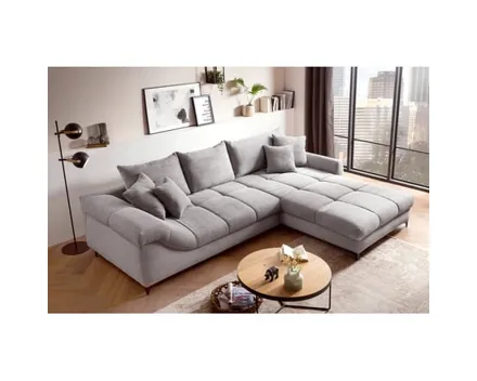 Ecksofa Darling Stoff Cord grau