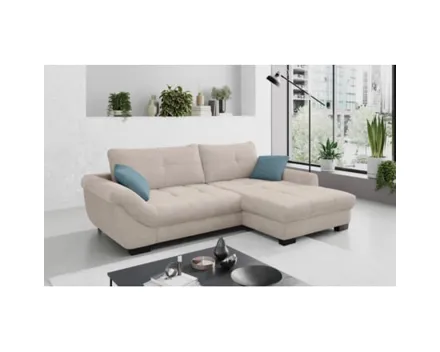 Ecksofa Desiree, Cordstoff natur, Recamière rechts