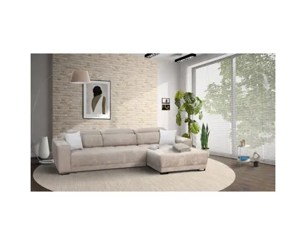 Ecksofa Grazia, Microfaser silver-beige, Recamière rechts