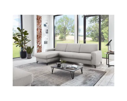 Ecksofa Hamburg, Feincord grau, Canape links