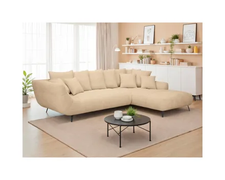 Ecksofa Joya Boucléstoff kaschmir Recamiere rechts
