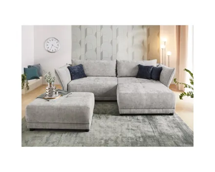 Ecksofa Loggia Stoff hellgrau