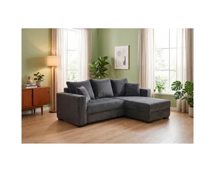Ecksofa Malte Chenillestoff grau