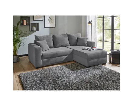Ecksofa Malte Cordstoff grau
