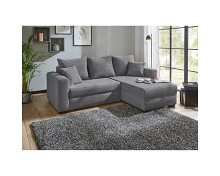 Ecksofa Malte Cordstoff grau